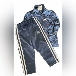 Blue Adidas Toddler Boys Track Suit 2T Jacket & Pants Set